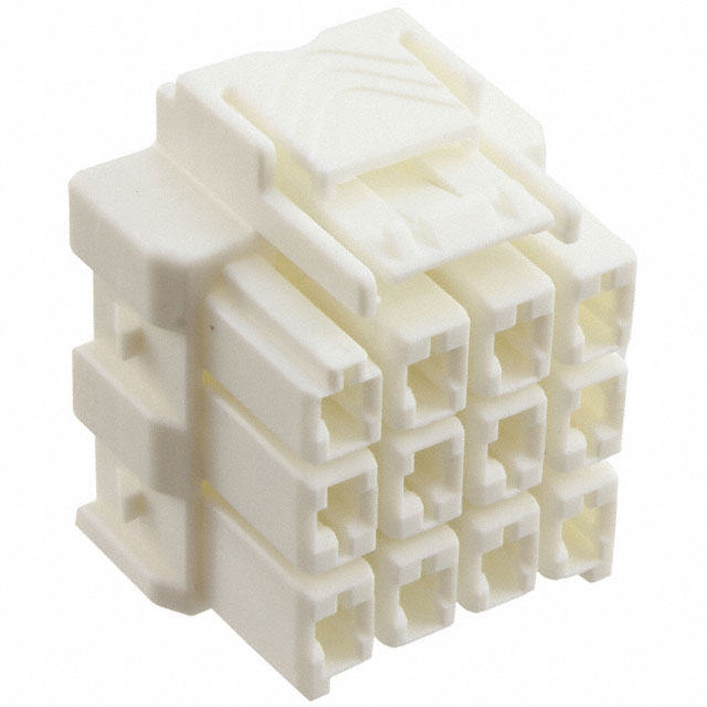 12 Rectangular Connectors - Housings Plug Natural 0.236 (6.00mm)